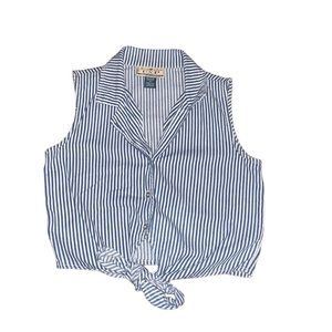 Vintage express blue and white striped button up